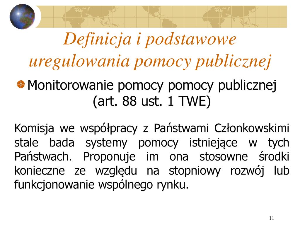 Definicja I Podstawowe Uregulowania Pomocy Publicznej Ppt Pobierz